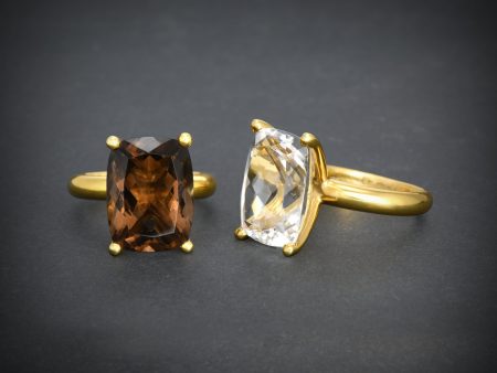 Elegant impressive gold ring with smoke topaz Online Hot Sale