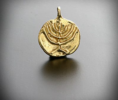 Antique menorah gold pendanet Online now