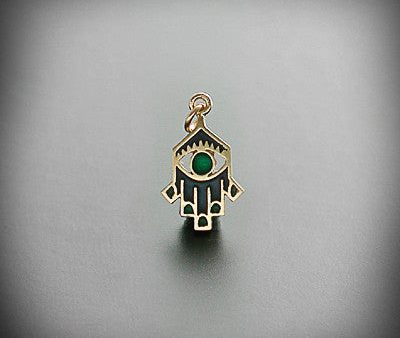 Hamsa evil eye design pendant in gold silver and enamel Online Sale