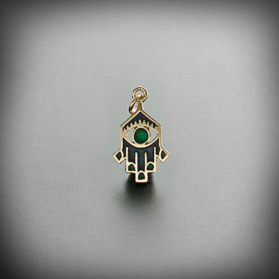 Hamsa evil eye design pendant in gold silver and enamel Online Sale