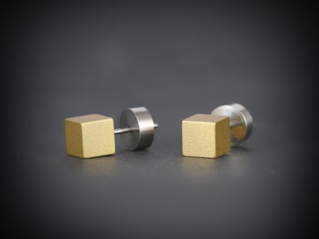 Colorful aluminum  collection cube stud earrings For Cheap