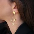 Sabres shape hanging gold & diamonds earrings For Cheap