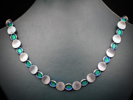 Classic silver & enamel necklace N 741 SE on Sale