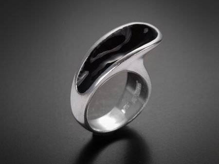 Fashionable silver & enamel ring Hot on Sale