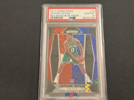 2017 PRIZM JAYSON TATUM #16 RC RED WHITE BLUE PRIZM PSA 10 GEM MINT For Discount