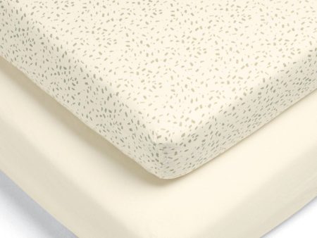 Mamas and Papas Speckle & Cream Cotbed Fitted Sheet (Pack of 2) Discount