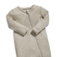 Mamas and Papas Organic Cotton Ribbed Onesie with Zip - Oatmeal Online