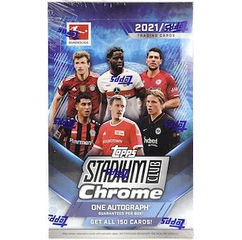 2021 22 Topps Stadium Club Chrome Bundesliga Soccer Hobby Box Discount