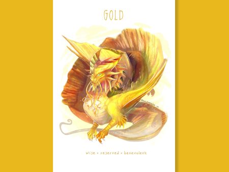 DnD Gold Dragon Art Print For Discount