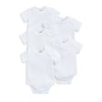 Mamas and Papas White Ribbed Short Sleeve Bodysuits - 5 Pack Sale