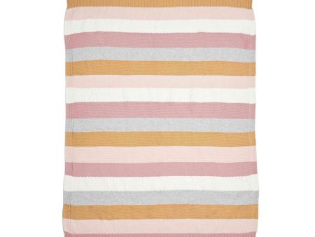 Mamas and Papas Pink Stripe Knitted Blanket Sale