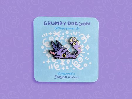 Grumpy Purple Dragon Enamel Pin Fashion