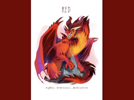 DnD Red Dragon Art Print For Sale