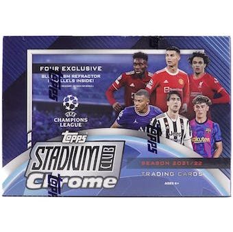 2021 22 Topps Stadium Club Chrome UEFA Champions League Soccer Mega Box Supply