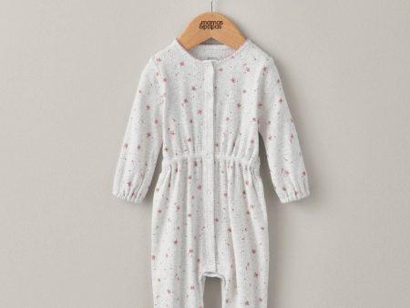 Mamas and Papas Floral Pointelle Waisted Romper - NEWBORN Size Online