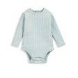 Mamas and Papas Organic Cotton Ribbed Long Sleeve Bodysuit - Blue For Cheap