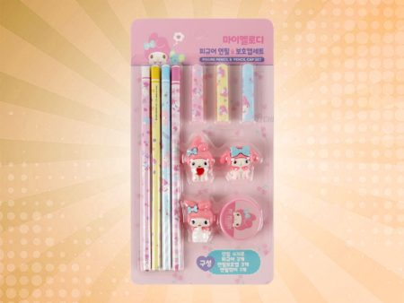 Sanrio My Melody Figure Pencil and Pencil Cap and Pencil Sharpener Set Supply