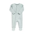 Mamas and Papas Organic Cotton Ribbed Onesie with Zip - Blue on Sale