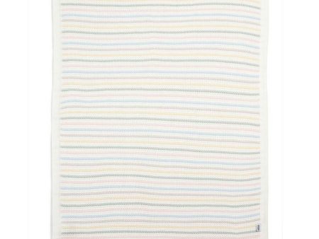 Mamas and Papas Pastel Stripe Knitted Blanket Online now