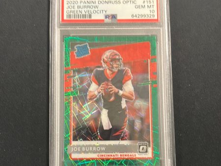 2020 DONRUSS OPTIC JOE BURROW #151 RC GREEN VELOCITY PSA 10 GEM MINT Fashion