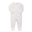 Mamas and Papas Organic Cotton Ribbed Onesie with Zip - White Cheap