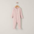 Mamas and Papas Organic Cotton Ribbed Onesie with Zip - Pink Fashion