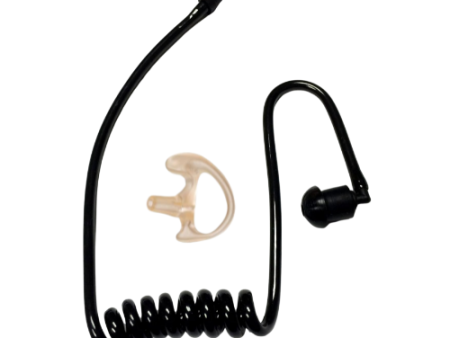 Coiled Black Acoustic Audio Tube and Earmold for Surveillance Headsets For Discount