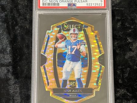 2018 SELECT JOSH ALLEN #139 RC DIE CUT NEON ORANGE PULSAR  9 PSA 9 MINT Sale