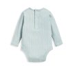 Mamas and Papas Organic Cotton Ribbed Long Sleeve Bodysuit - Blue For Cheap