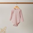 Mamas and Papas Organic Cotton Ribbed Long Sleeve Bodysuit - Pink Online Sale