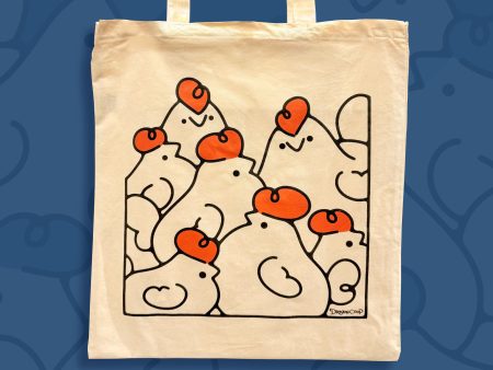 Chicken Flock Organic Cotton Tote Bag Discount