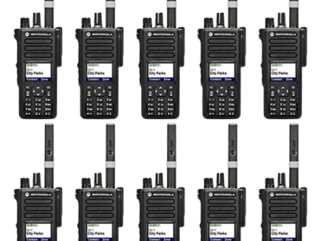 10 Pack of Motorola XPR7550e UHF 403-512MHz MOTOTRBO Digital Display Portable Two-Way Radio Bluetooth WIFI AAH56RDN9RA1AN NON-IS For Sale