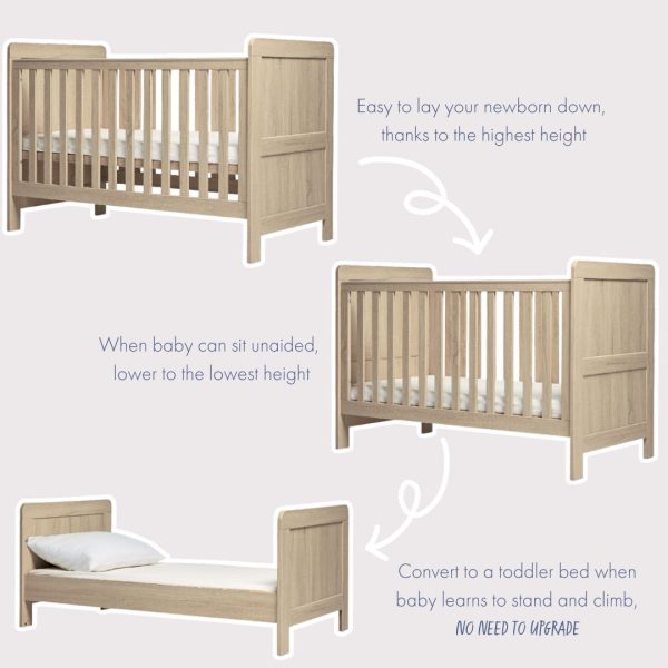 Mamas and Papas Atlas Nimbus White Bundle - Cot + Dresser For Cheap