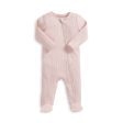 Mamas and Papas Organic Cotton Ribbed Onesie with Zip - Pink Fashion