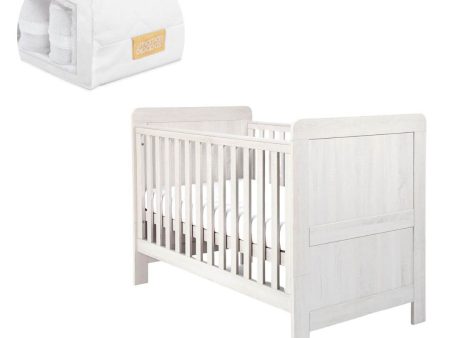 Mamas and Papas Atlas Nimbus White Cot + Mattress Bundle Online now