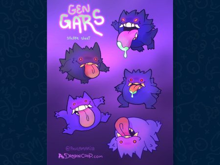 Gengaaars Vinyl Sticker Sheet For Sale