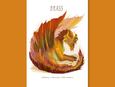 DnD Brass Dragon Art Print Fashion