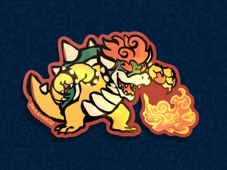 Bowser Fire Vinyl Sticker Cheap