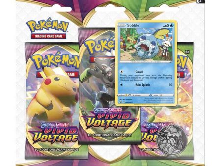 Pokémon TCG: Sword & Shield-Vivid Voltage 3 Booster Packs, Coin & Sobble or Vaporeon Promo Card Online now